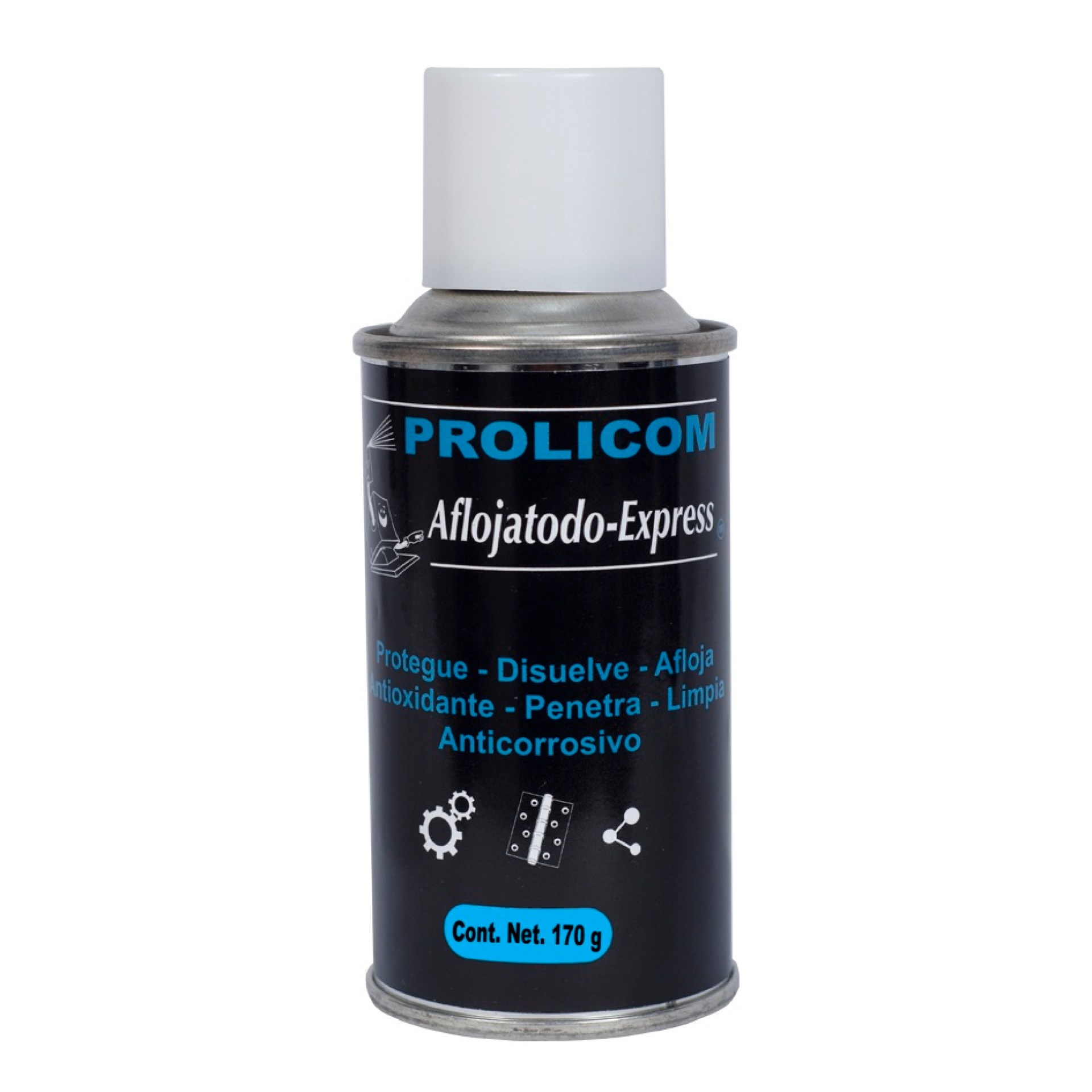 Limpiador y protector PROLICOM – AFLOJA TODO – EXPRESS, 170g, Protege, disuelve, afloja piezas metálicas