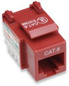 Keystone Jack INTELLINET – Cat 6, De plástico, Rojo