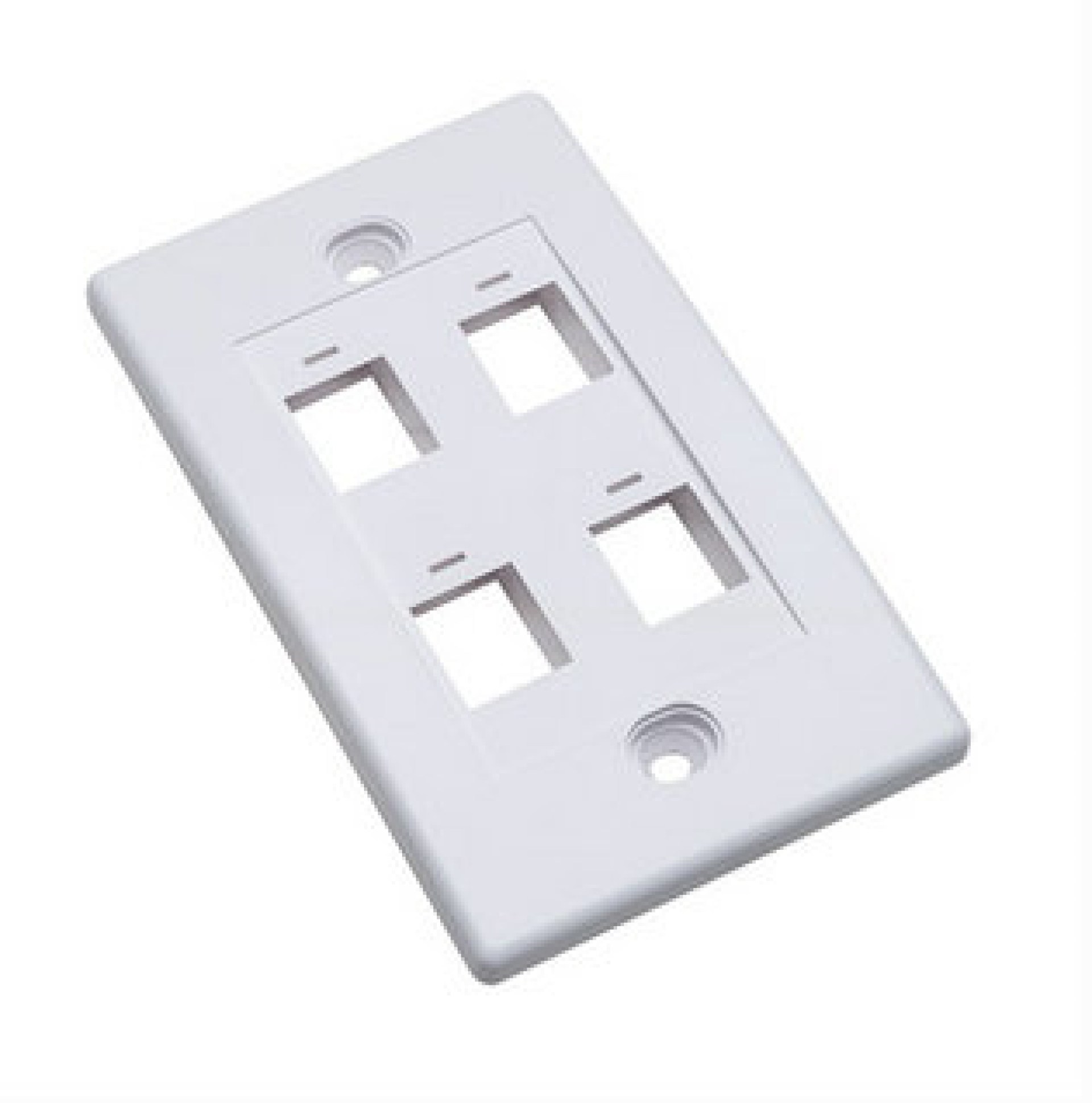 163316 Tapa para caja de 4 salidas – color Blanco. Montaje a ras de pared.