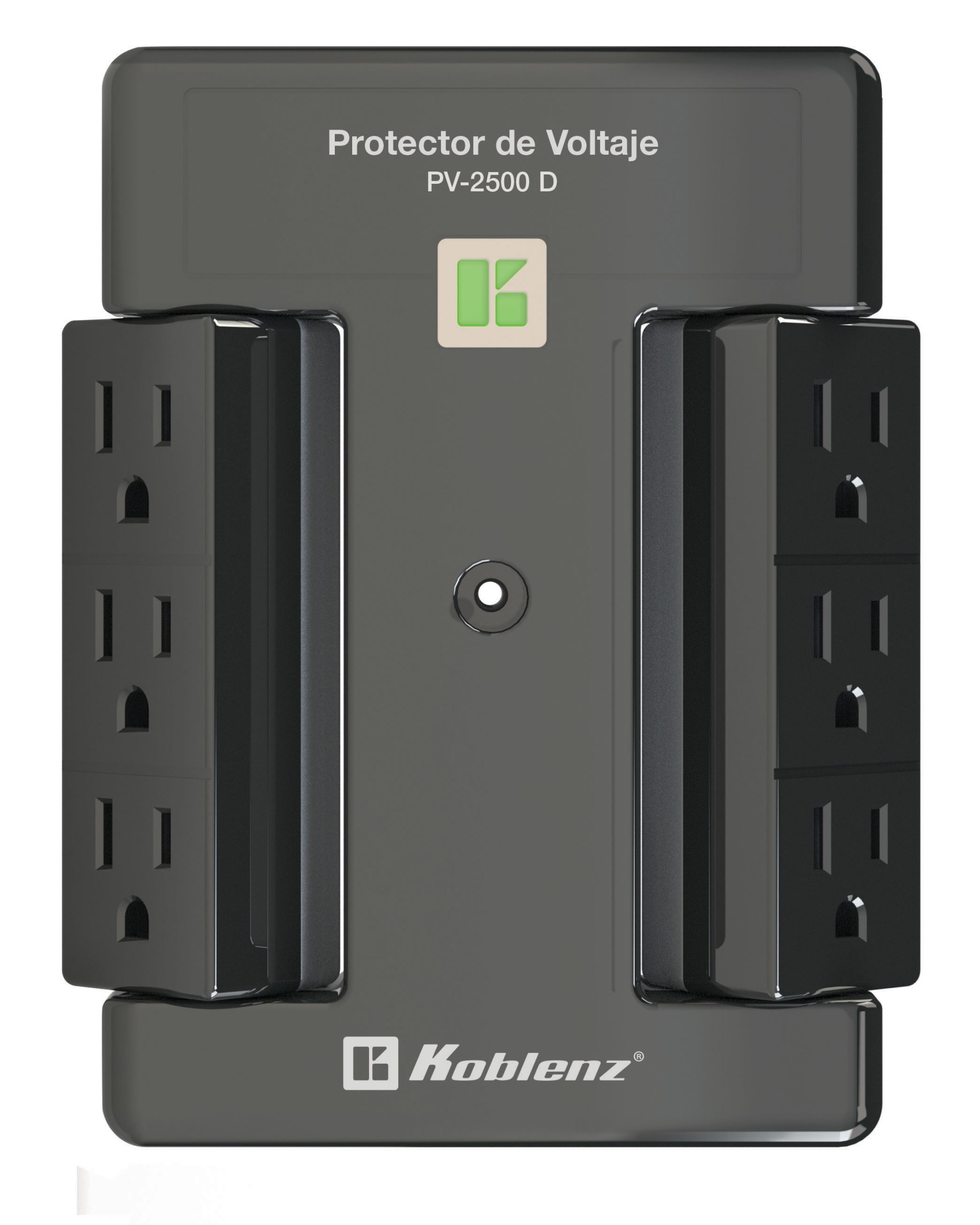 Protector de voltaje – 2500 VA /2000 W, 6 cont KOBLENZ PV-2500 D, Negro, 2500 VA, 2000 W