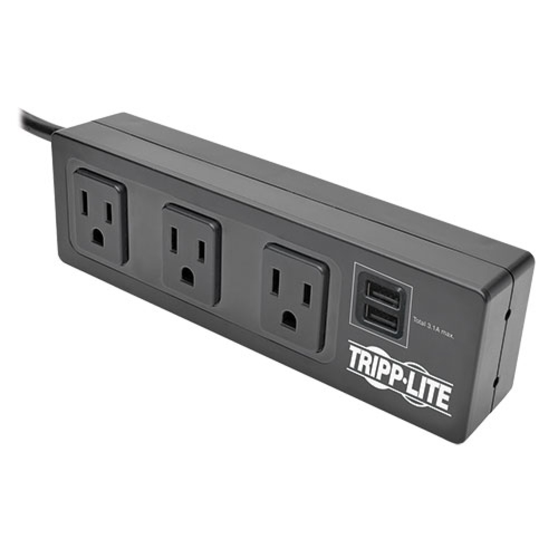 Supresor Tripp Lite de Sobretensiones Protect It! con 3 Tomacorrientes con Abrazadera de Escritorio – Cable de 3.05 m [10 pies