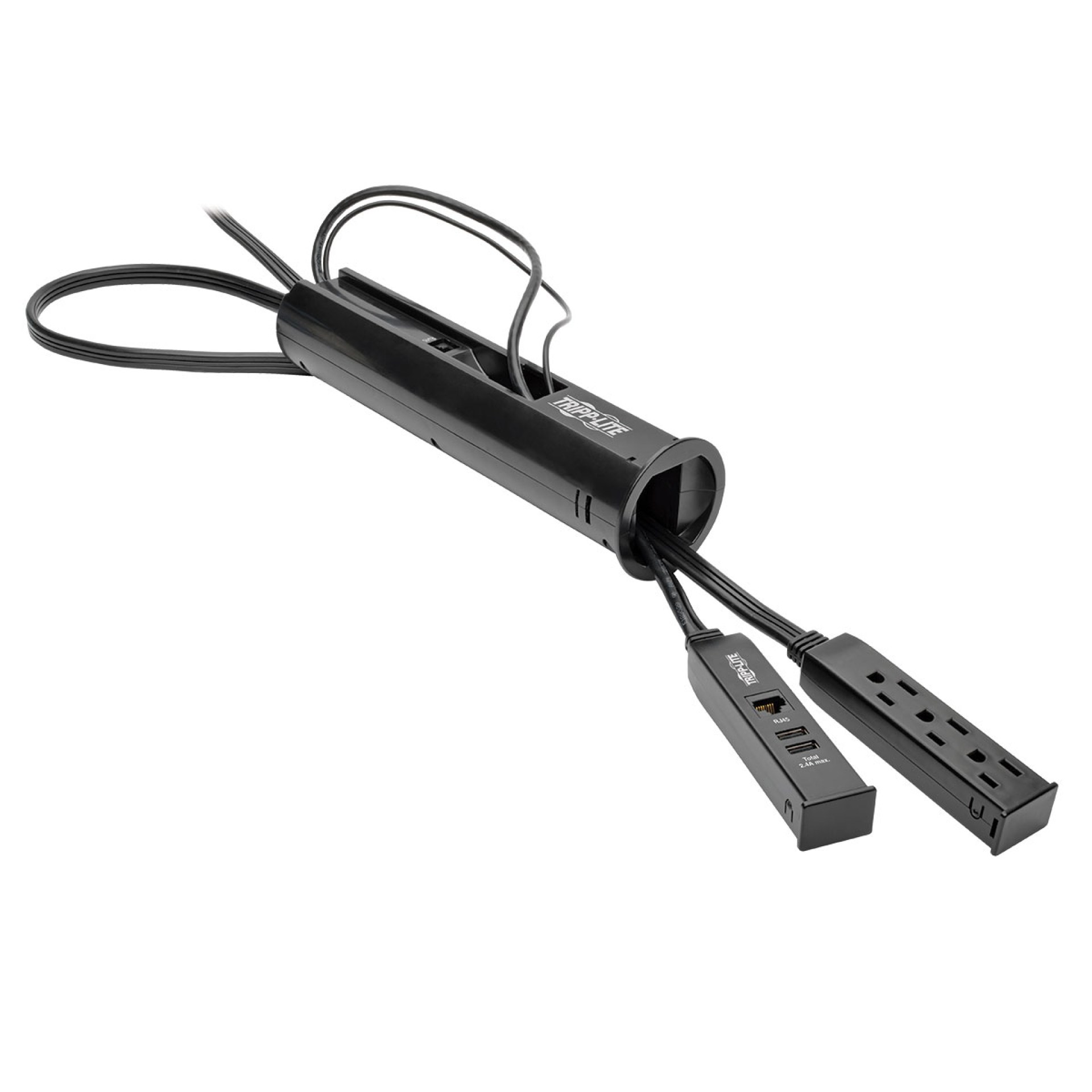 Supresor de Sobretensiones Tripp Lite Protect It! con 3 Tomacorrientes para Orificio para Paso de Cables en el Escritorio –