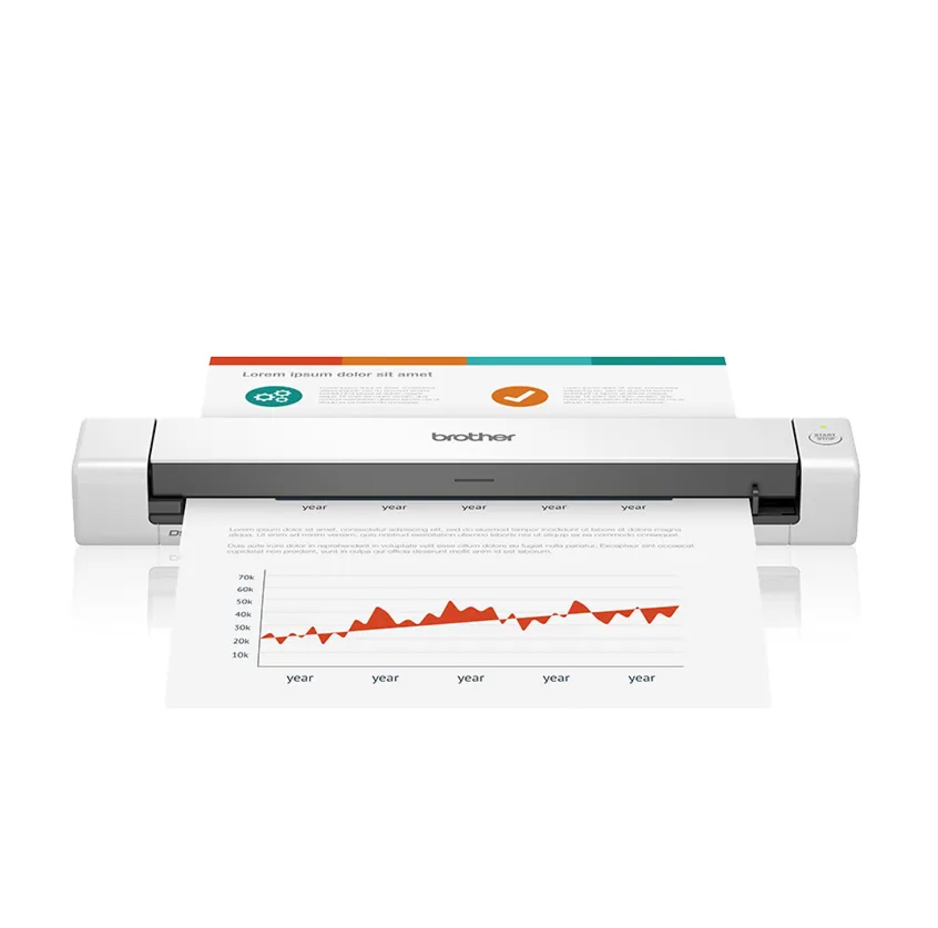 Escáner portátil Brother Valor DS640 – 15 ppm, Micro USB 3.0, soporta 1 hoja/credencial por escaneo, escanea hasta 100 hojas diarias