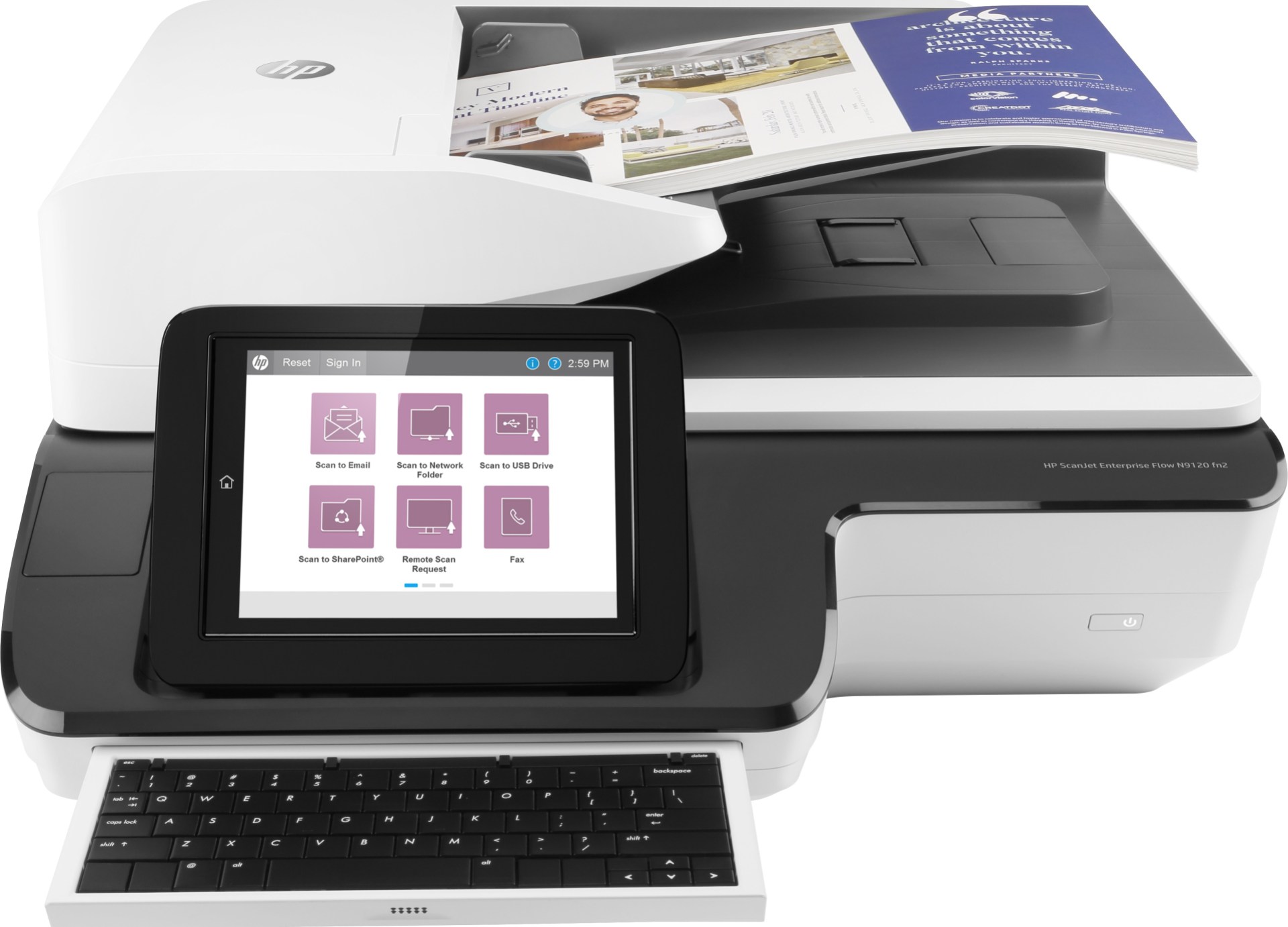 Escáner HP Enterprise Flow N9120 fn2 L2763A – ADF – 20000 páginas, 120 ppm