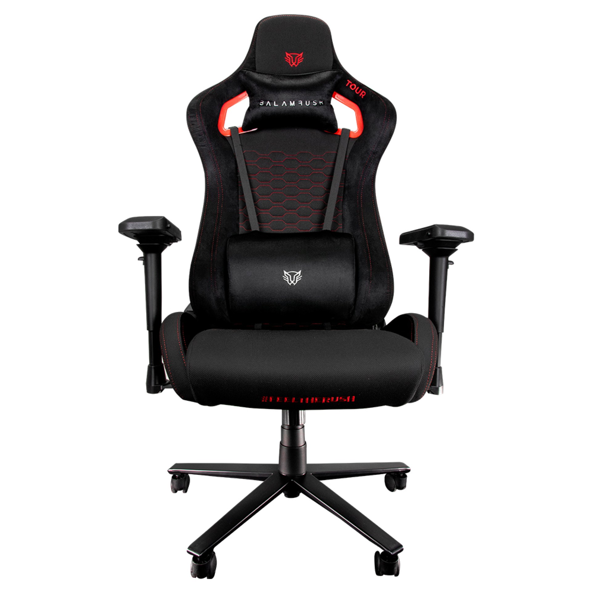 Silla THUNDER TOUR BALAM RUSH GAMER Tela Reclinable 90-180 Piston Clase 4 Reposabrazos 4D BR EDITION  Negro/Rojo –