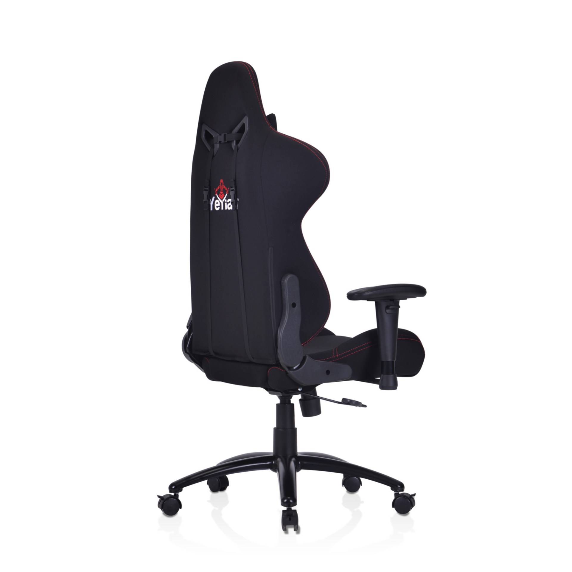 YEYIAN SILLA GAMER WINDALF SERIE 2500 ROJO – RESP ALTO, SOP HOMBROS Y ESPALDA, TELA, RECLINABLE REPOS BRAZOS, 150KG, COJIN CERVICAL Y LUMBAR GCEF-01-RD