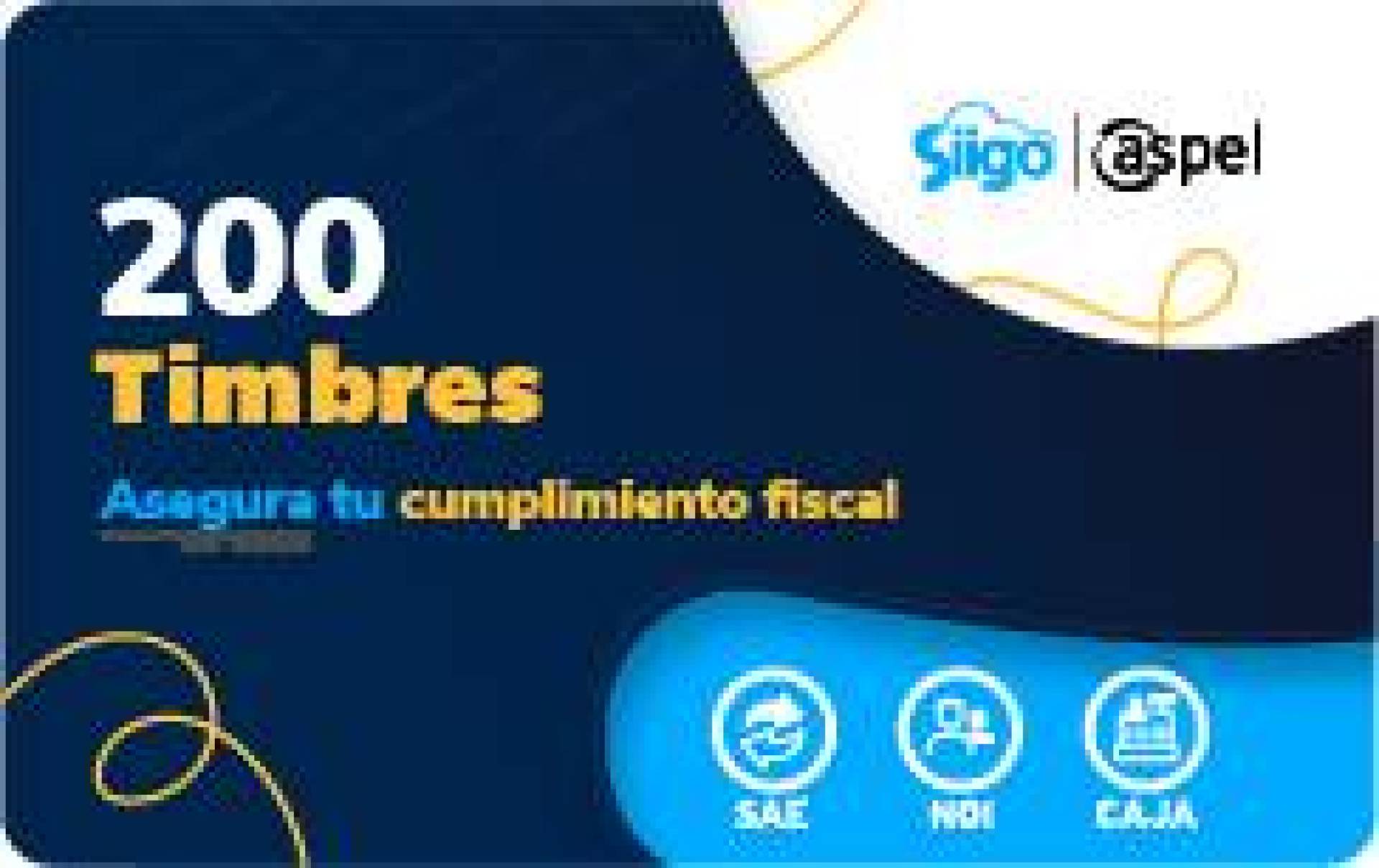 Timbres Fiscales ASPEL Paquete de 200 Timbres FACTE/200 (Electronico) –