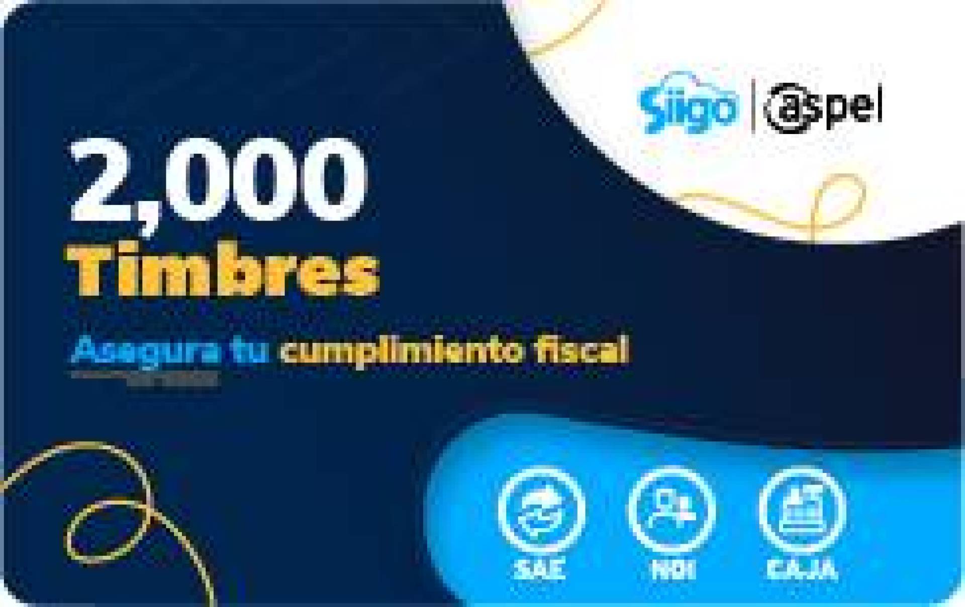 Timbres Fiscales ASPEL Paquete de 2000 Timbres FACTE/2000 (Electrónico) –