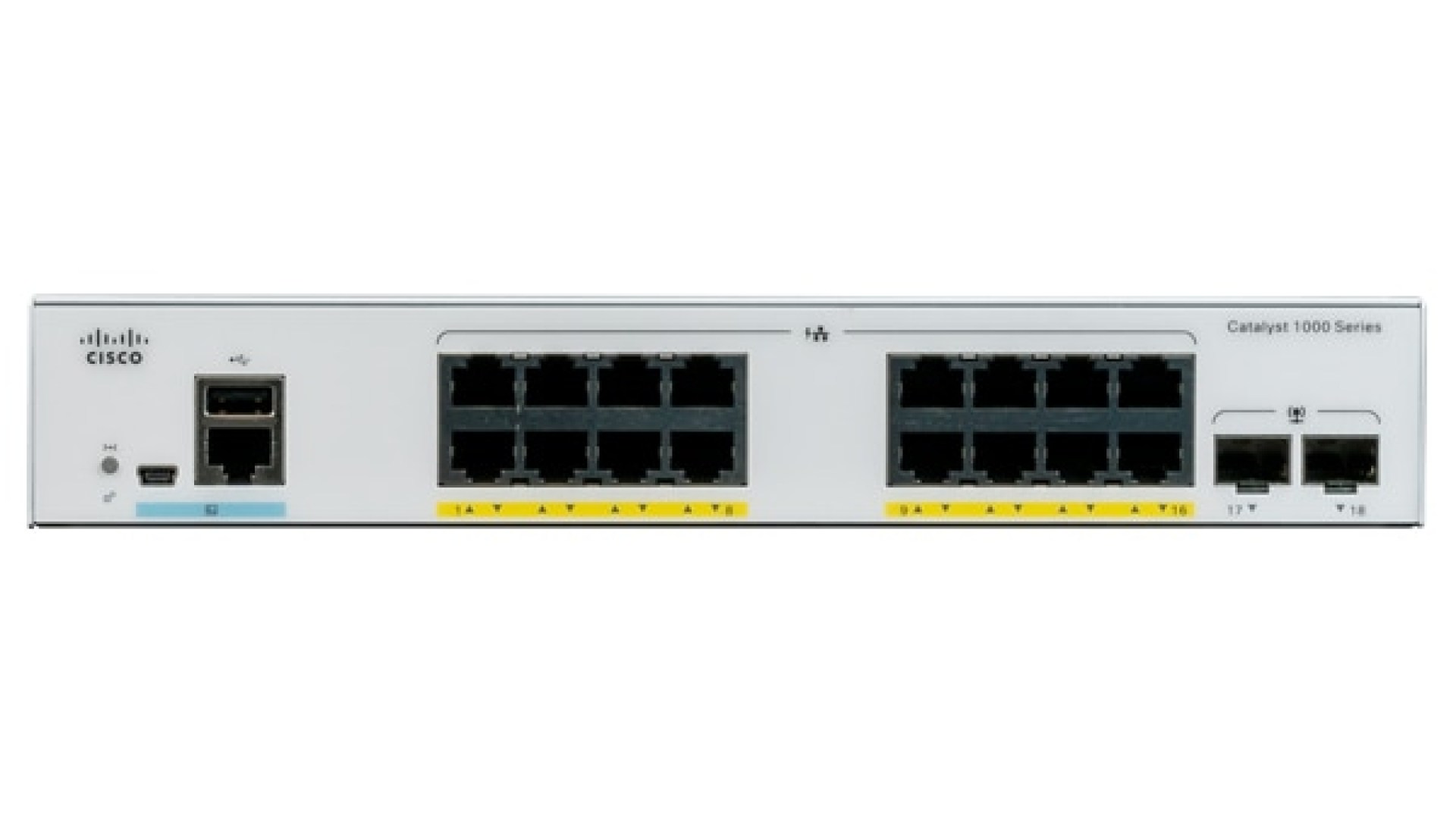 Switch Cisco Catalyst C1000-16FP-2G-L 16 puertos Gigabit Ethernet – Full POE, 2x1G SFP, Smartnet se vende por separado