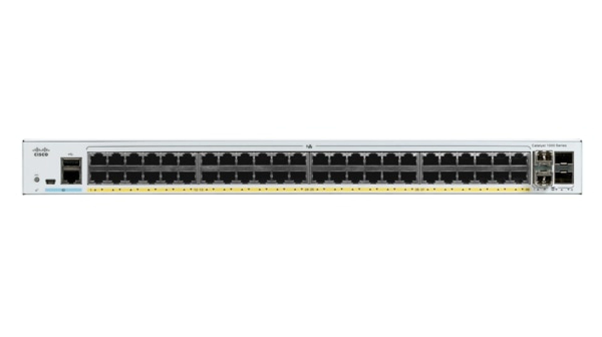 Switch CISCO C1000-48P-4X-L – Negro, 48 puertos, Smartnet se vende por separado.