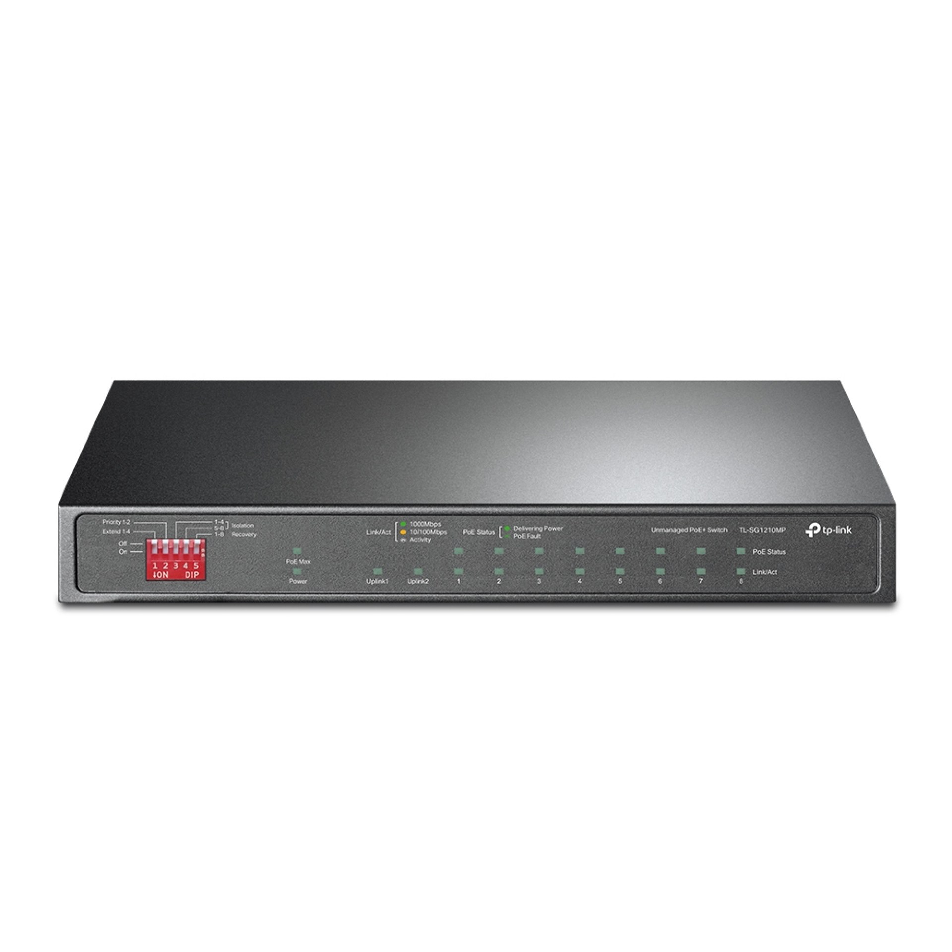 Switch de Escritorio TP-LINK TL-SG1210MP – Negro, 9 Puertos RJ45 – 1 Puerto SFP/RJ45