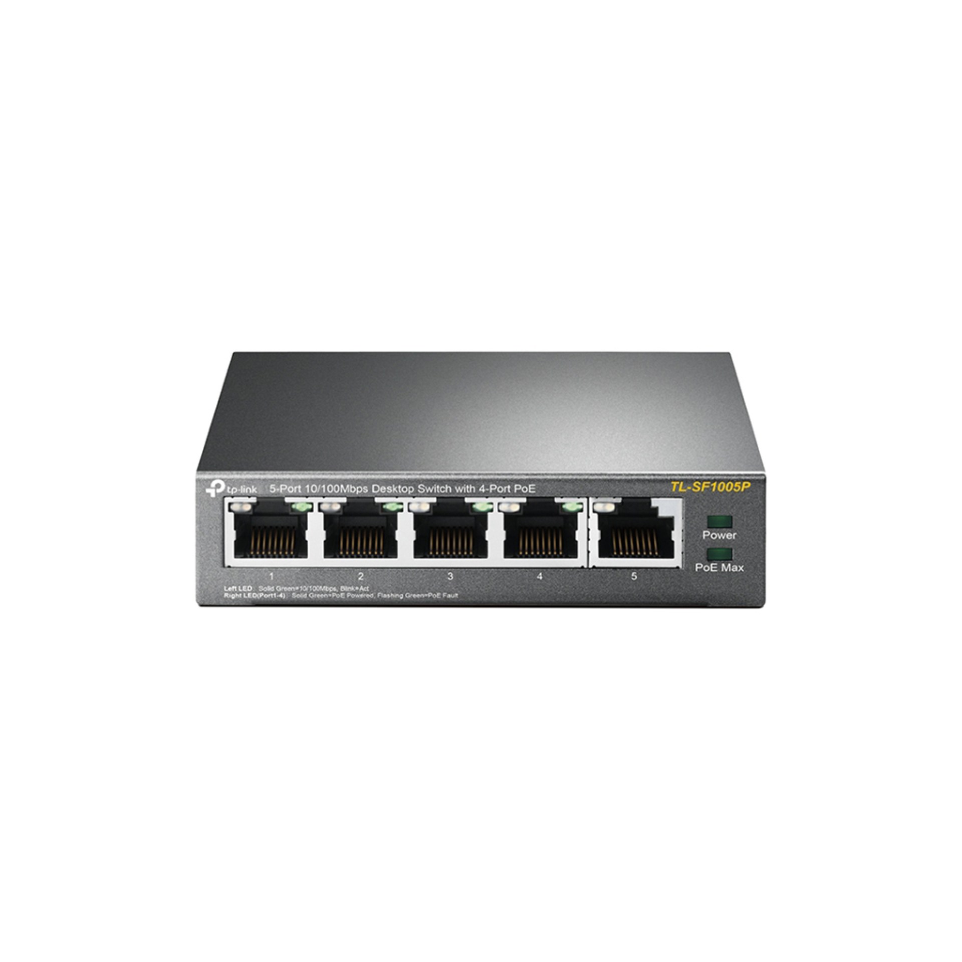 Switch de sobremesa con 5 puertos a 10/100 Mbps PoE –