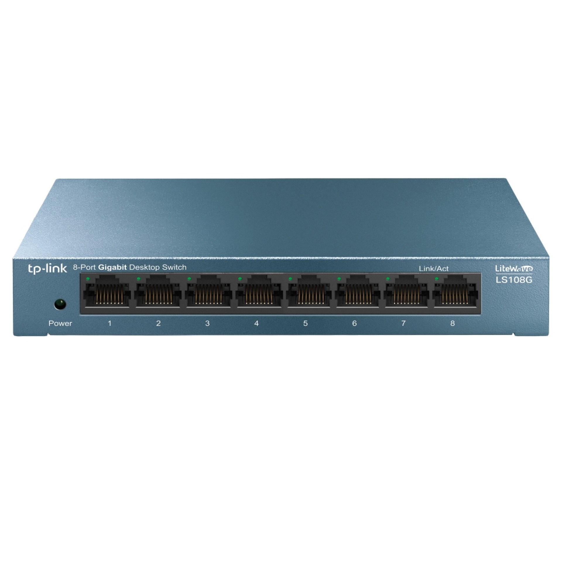 SWITCH DE 8 PUERTOS GIGABIT TP-LINK LS108G PARA ESCRITORIO PLUG AND PLAY CON CARCASA DE ACERO –