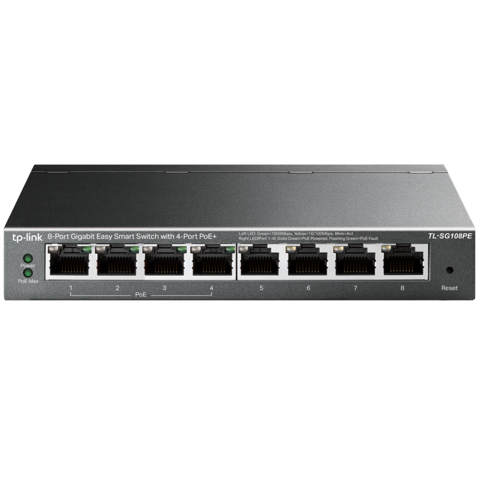 Switch  TP-LINK TL-SG108PE – Negro, 15, 4 W, 8