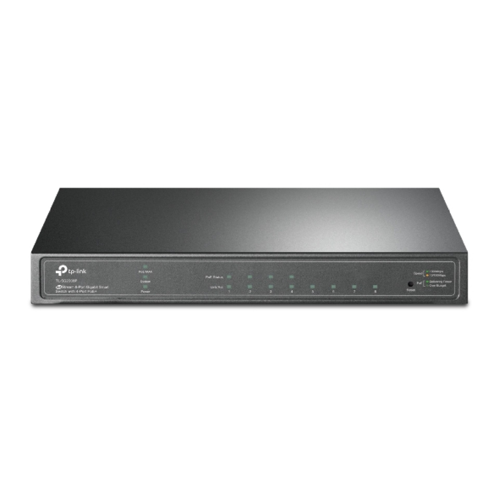 Switch TP-LINK  SG2008P (TL-SG2008P) – administrable OMADA POE de 4 puertos 10/100/1000 Mbps 802.3at / af POE+, 4 puertos 10/100/1000