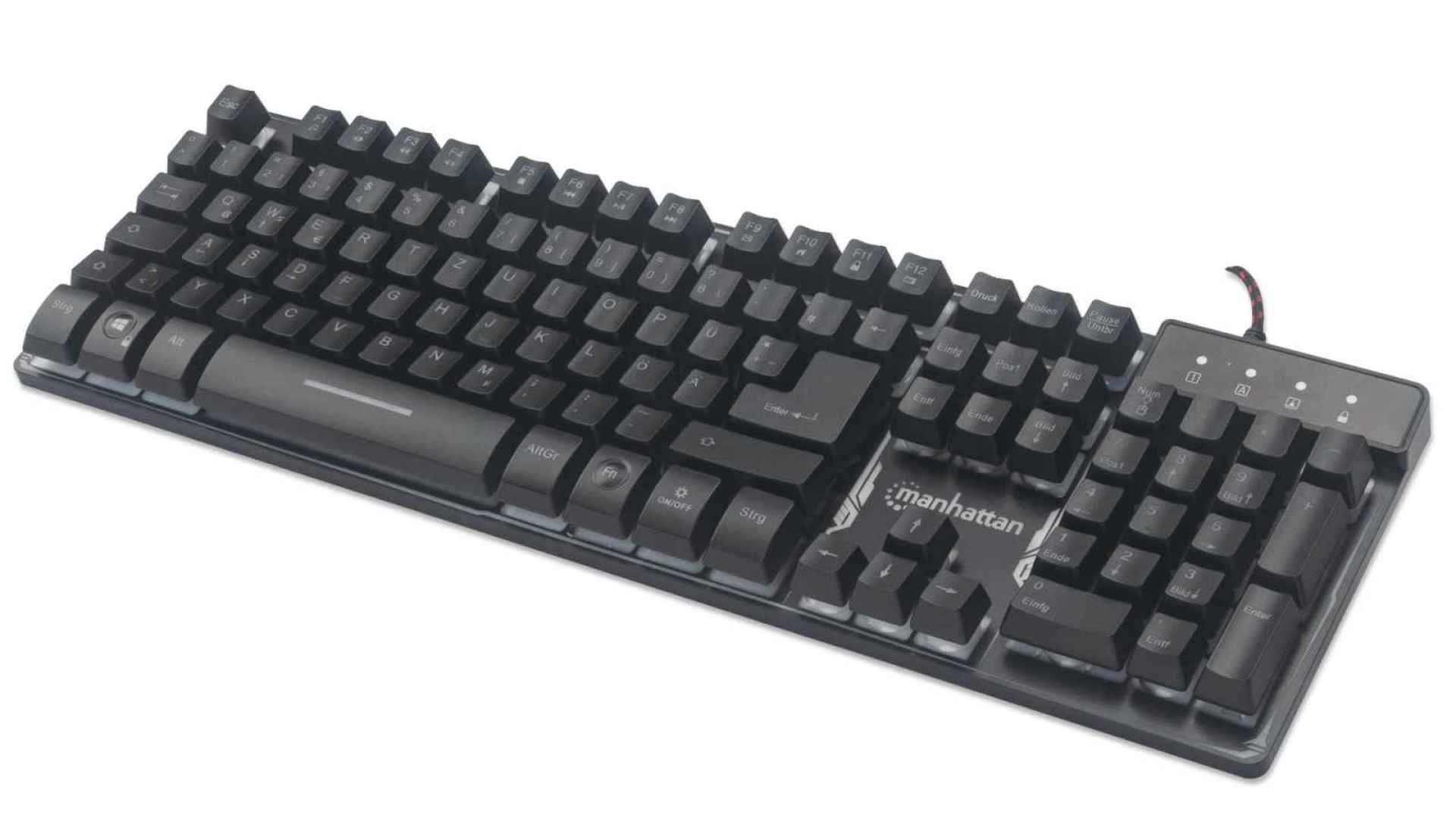 178457 Teclado gaming  Edición Base Metálica – USB, LED multicolor, 19 teclas con anti efecto fantasma, antisalpicaduras, negro