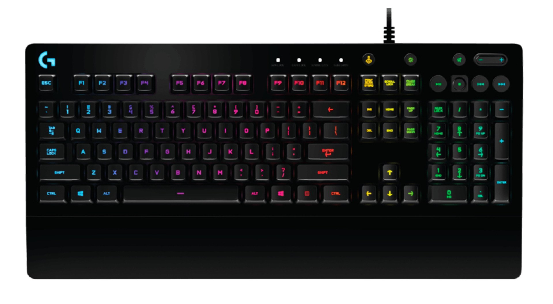 Teclado Gaming LOGITECH G213 PRODIGY – USB, QWERTY, Inglés, Negro, Multicolor