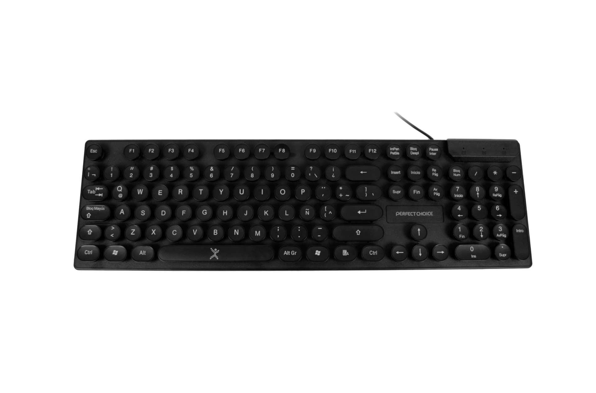 Teclado Alámbrico PERFECT CHOICE PC-201045 – USB, Estándar, Negro, Portátil