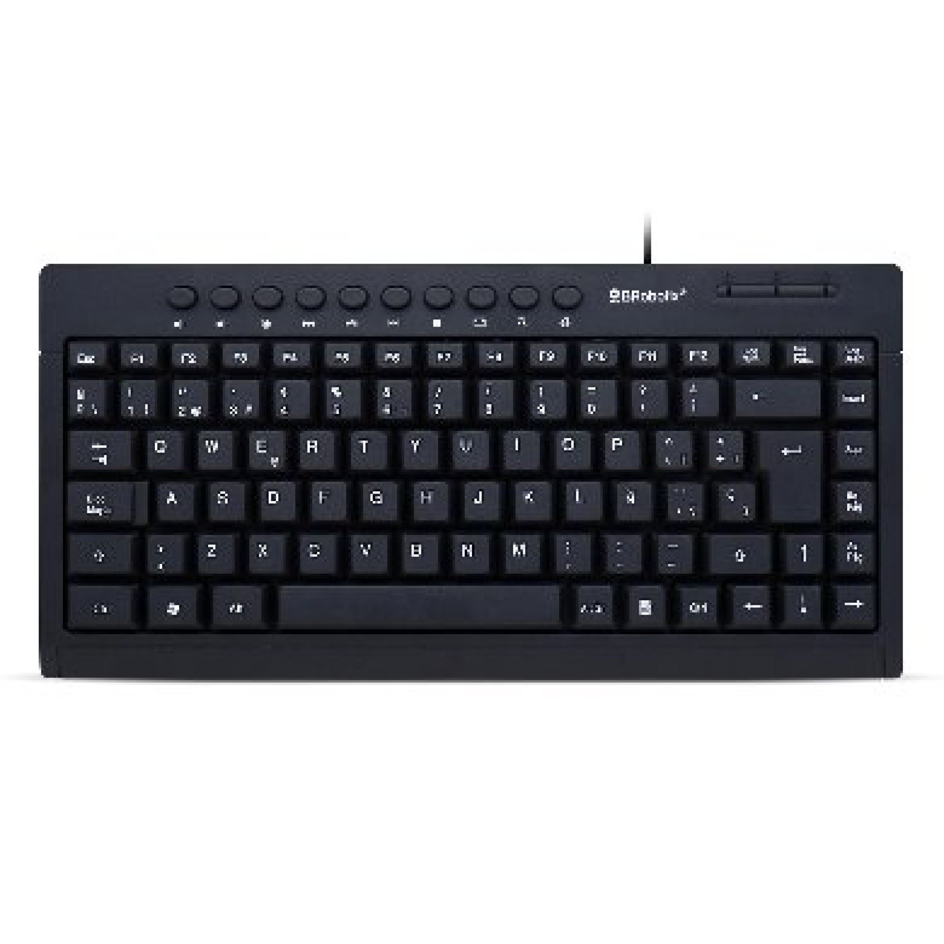 Teclado Multimedia USB Mini BROBOTIX 963067 – USB, Negro