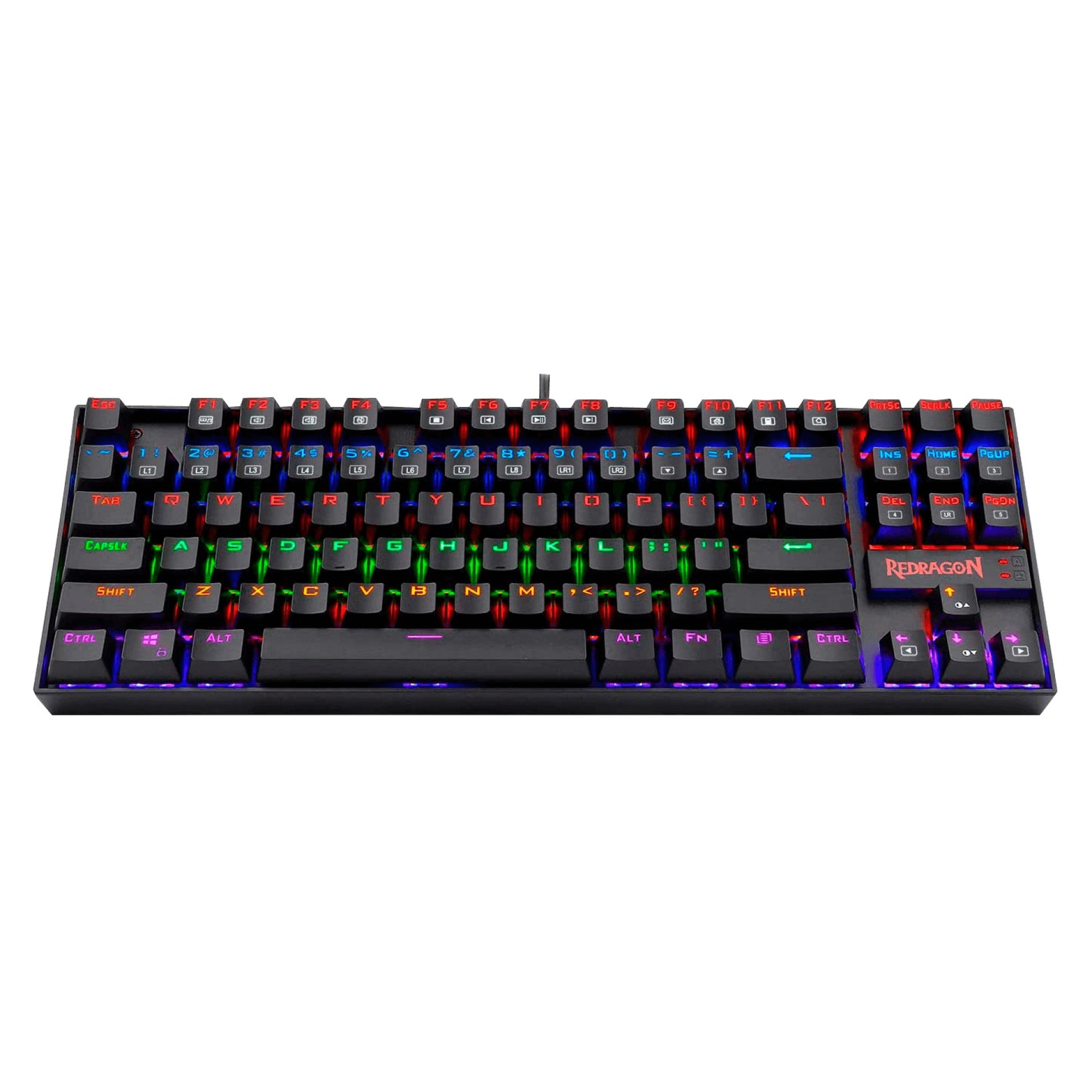Teclado Mecánico  Redragon Kumara Rainbow – Español, Negro, RGB