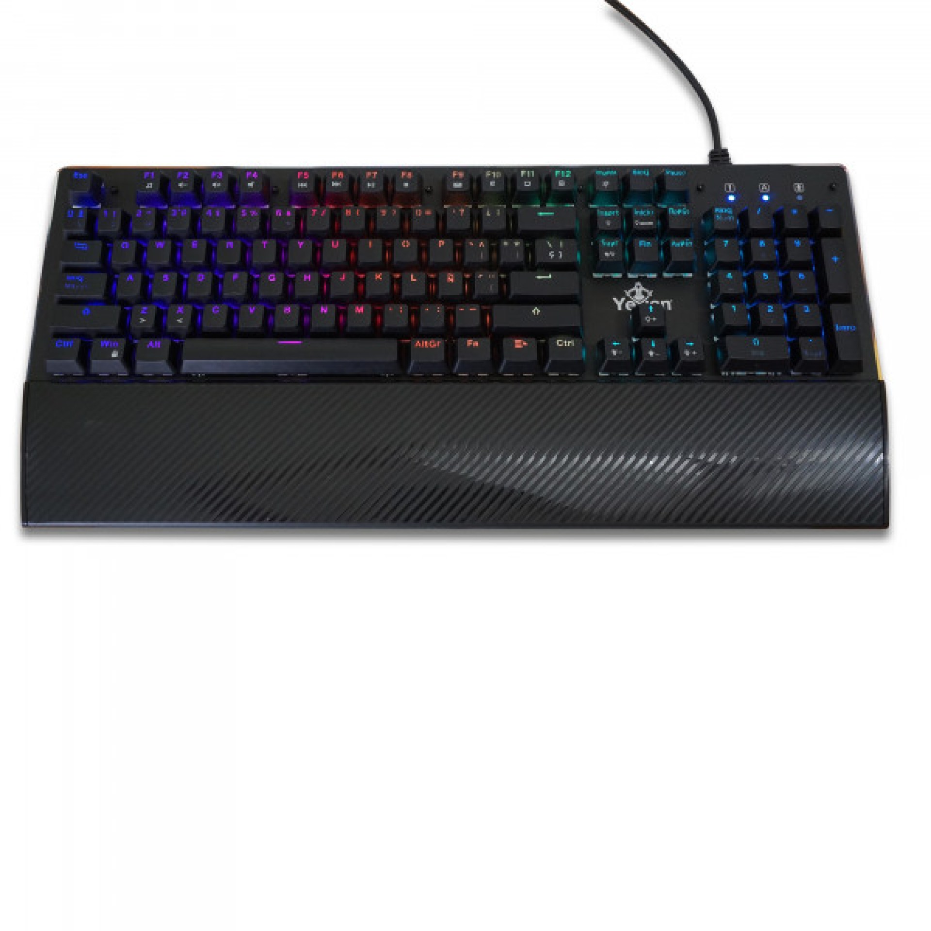 YEYIAN TECLADO GAMER FLASER SERIE 2000 SWITCH ROJO – ANTI GHOSTING  NKEY, 105 TECLAS MECANICAS RGB IND, 14 EFECTOS PREDEF, USB, YAT-1803