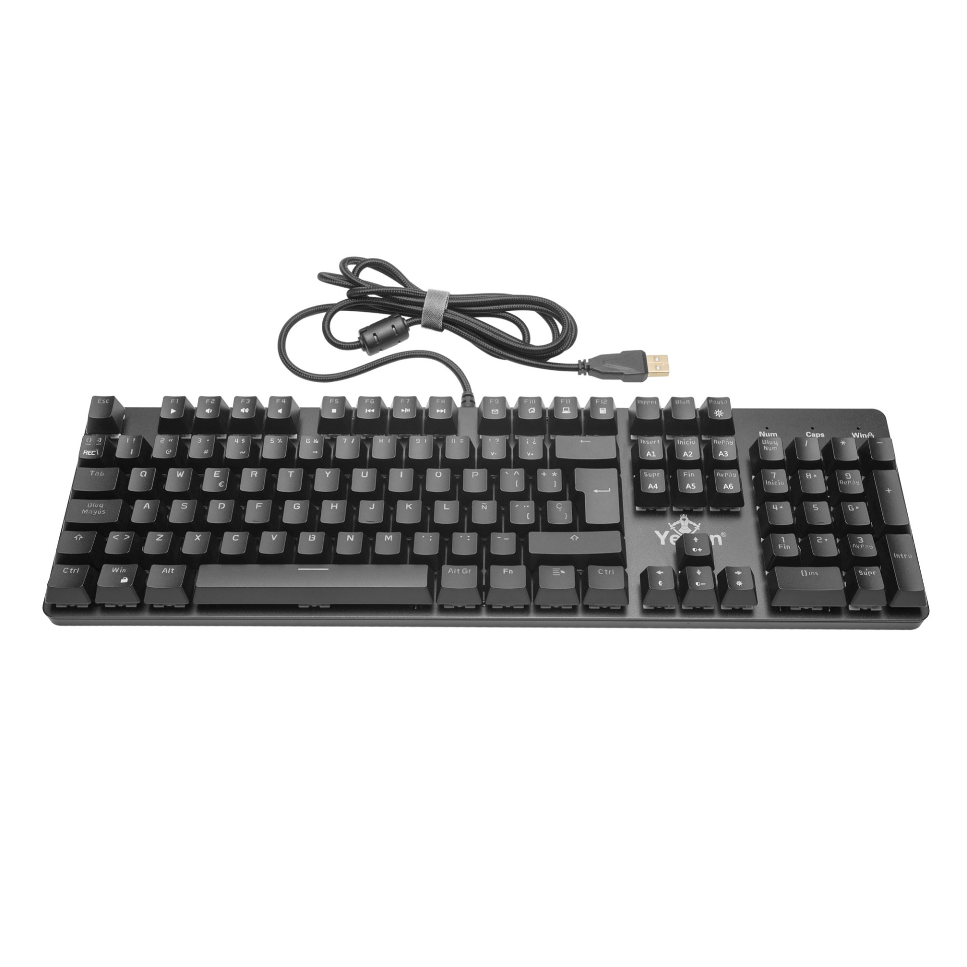YEYIAN TECLADO MECANICO GAMER KUSARI SWITCH ROJO – 105 TECLAS, CON DESCANSA BRAZOS, RGB, OPCION A CAMBIAR, MATERIAL RESISTENTE, MOD. YKM-ERGB-01
