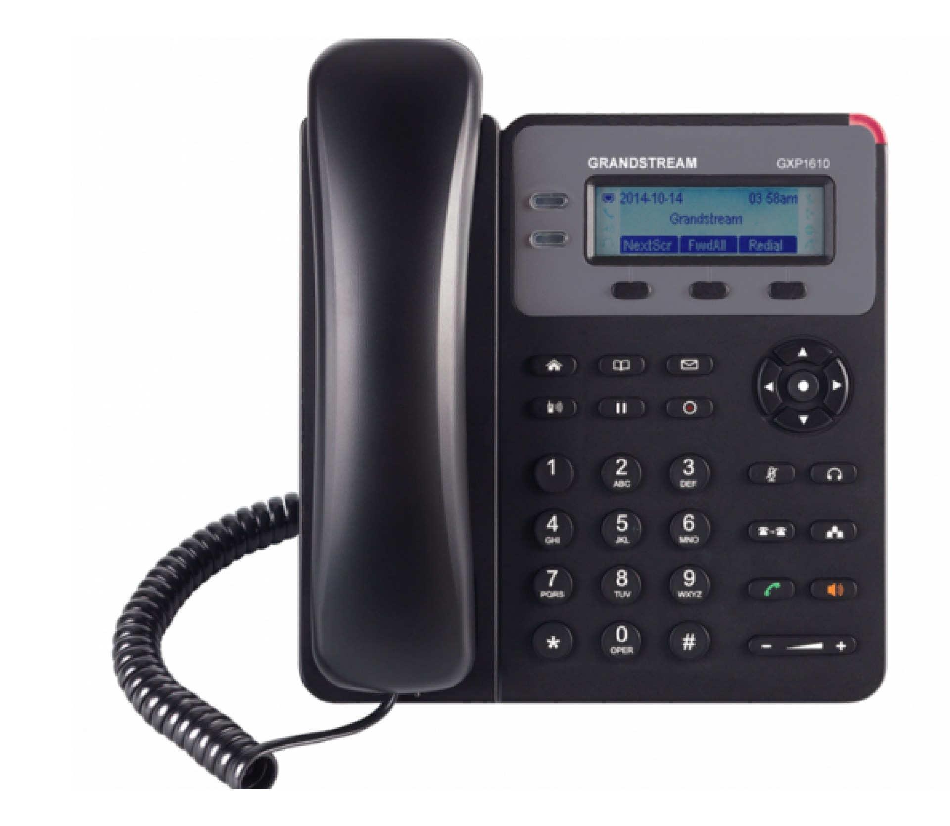 Telefono IP de 1 linea con 1 cuenta SIP – Ethernet sin Poe, conferencia de 3 vias, incluye su fuente de alimentacion
