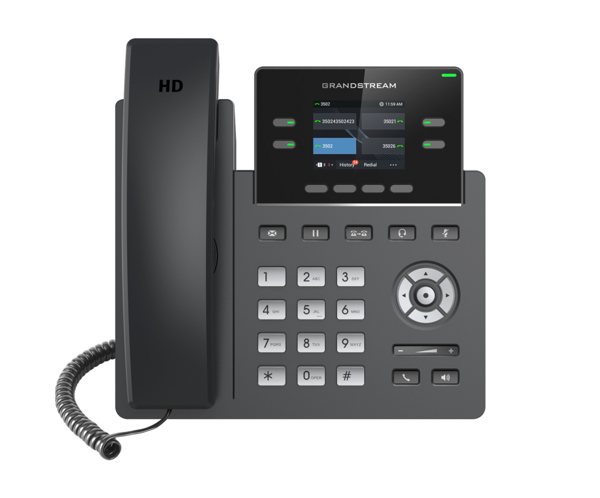 Teléfono IP de 4 líneas con 4 cuentas SIP – Audio HD, SIP, Ethernet con Poe pero NO incluye su fuente de alimentación