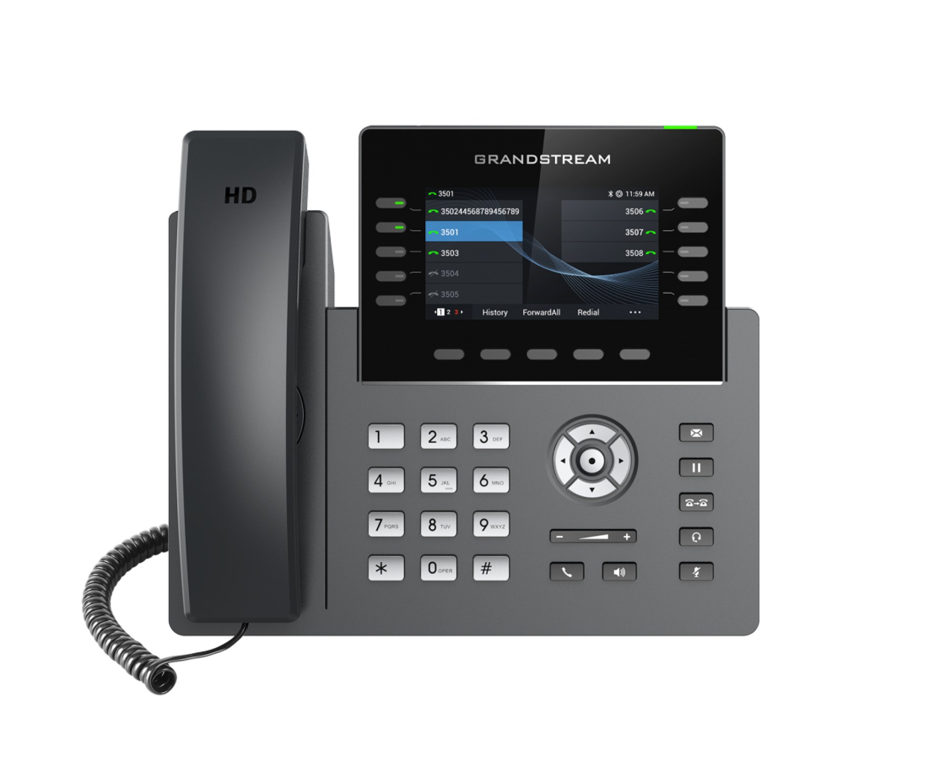 Teléfono IP grado operador de 10 líneas con 5 cuentas SIP – WiFi, Dos pantallas LCD, Bluetooth, GDMS, Gigabit con Poe