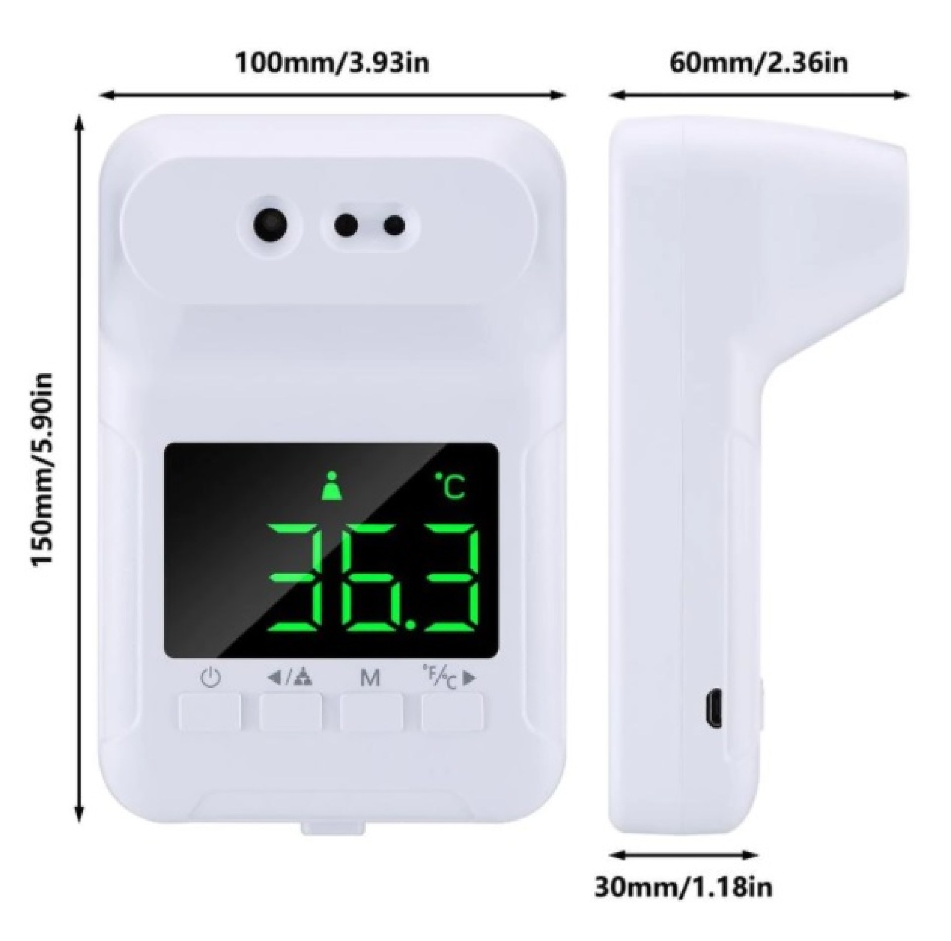 Termometro de Pared KSA modelo K-3S; Incluye cable de carga micro usb – manual de uso. *Garantía de 4 meses*