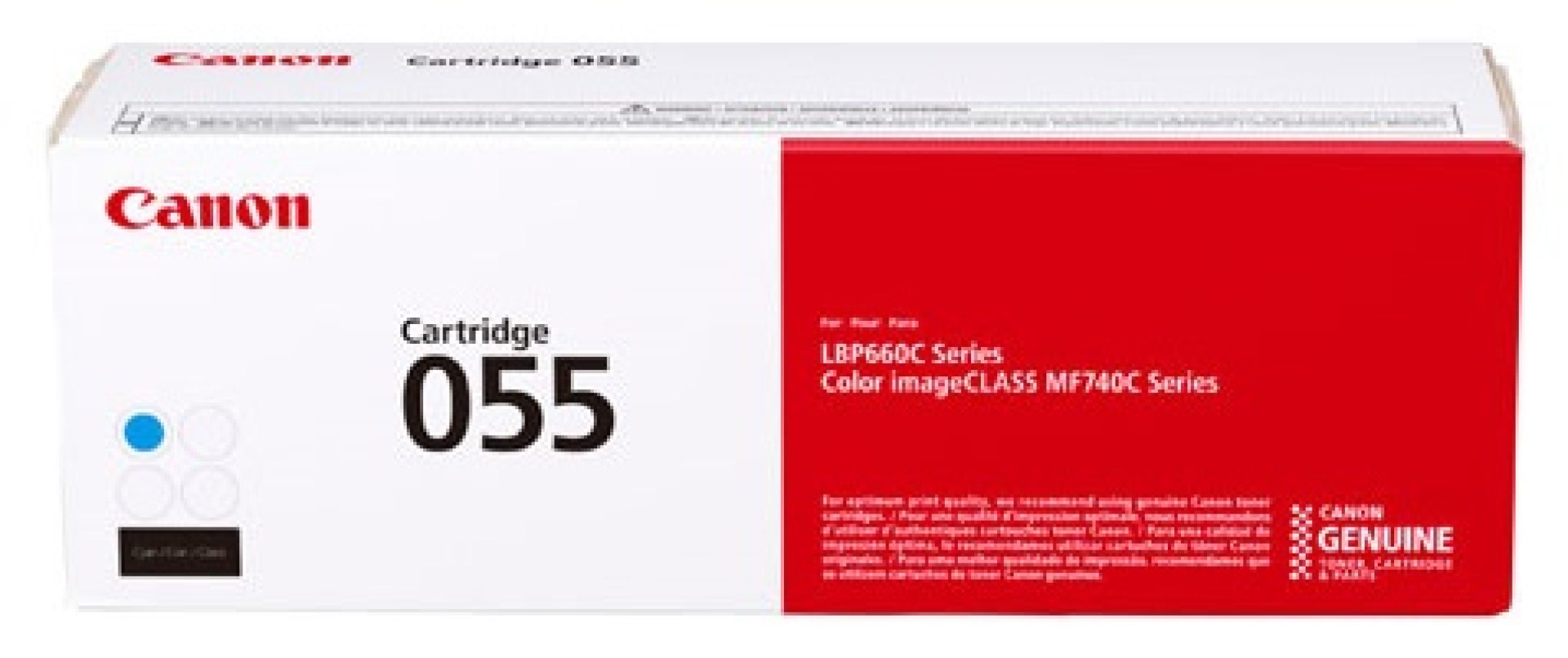 Toner  CANON 055 CYAN – Laser, 1200 páginas, Cian, imageCLASS LBP664CDW, MF741CDW, MF743CDW