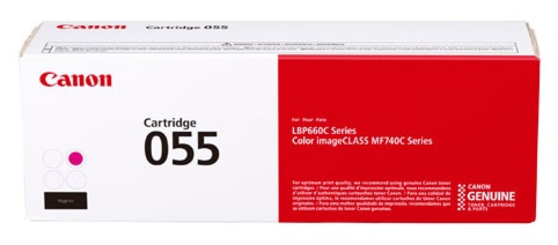 Toner CANON 055 MAGENTA – Laser, 1200 páginas, Magenta, imageCLASS LBP664CDW, MF741CDW, MF743CDW