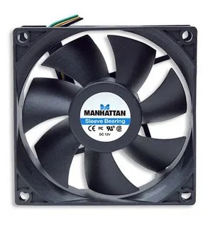 700955 Ventilador para Fuentes de Poder / Gabinetes – 80 mm, 3 pines, rodamientos tipo sleeve otorga una operación confiable y tranquila